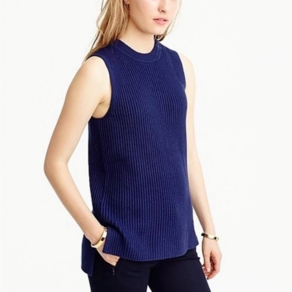 J. Crew Navy Knit Sleeveless Top, size small